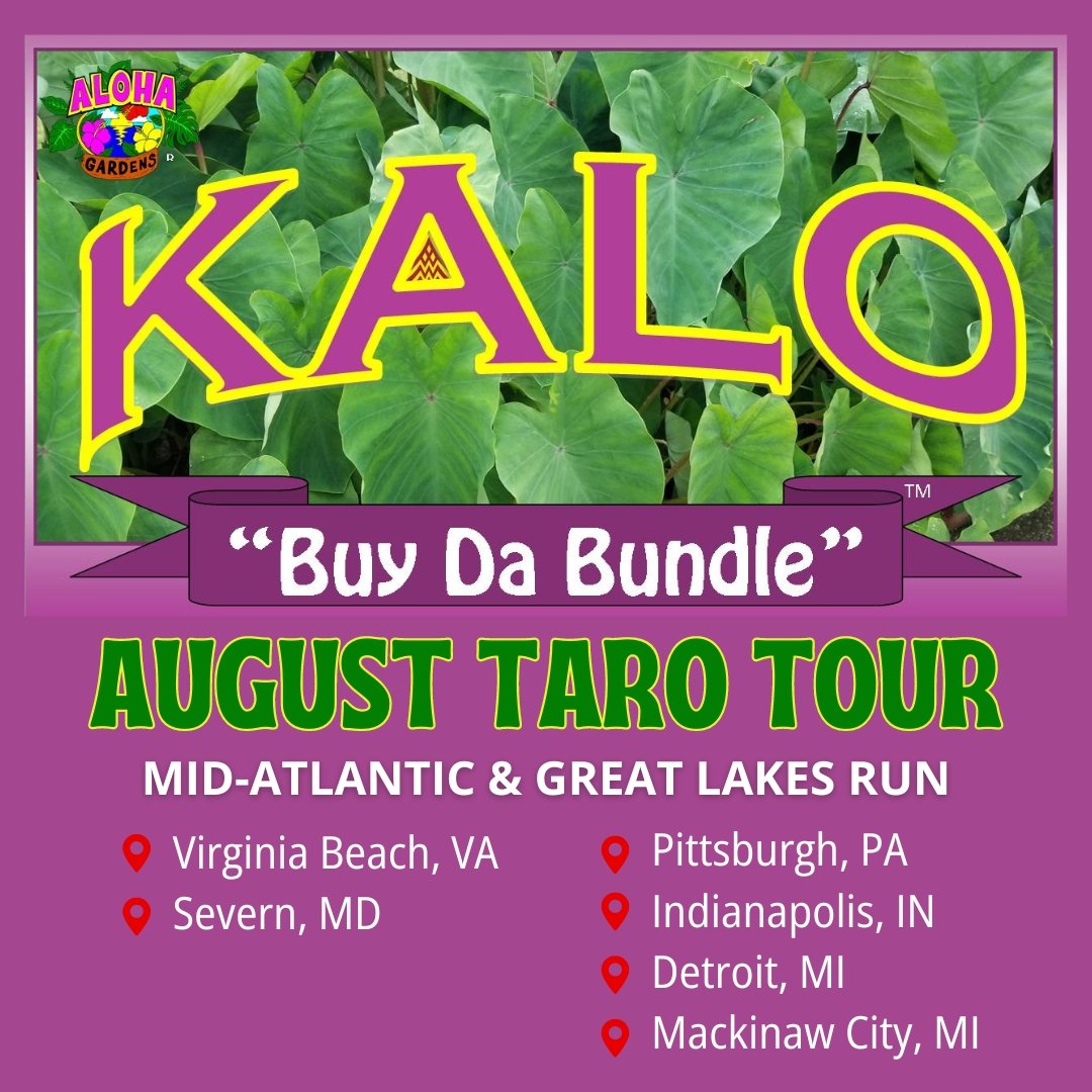 Taro Tour August 2024 MidAtlantic & Great Lakes Run Aloha Gardens